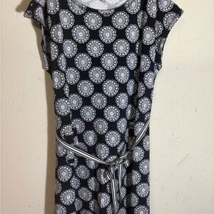 T by Talbots casual knit dress. excellent condition. Navy and white. Knee length